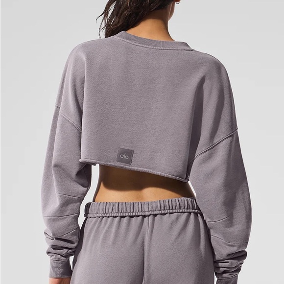 ALO Yoga Washed Extreme Cropped Pullover